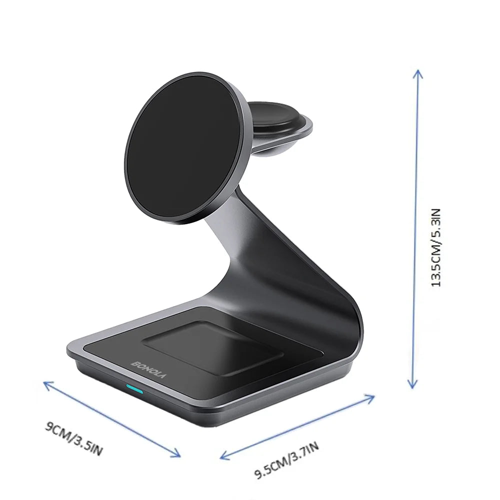 Magnetic 3 in 1 Wireless Charger Station for Samsung S24 Ultra/S25/26 Fast Charging Stand for Galaxy Watch 8/7/6/Earbuds