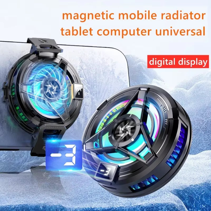 SL17 Magnetic Phones Cooler Back-Clip 2 in 1 Game Cooler Semiconductor Fast Phone Cooling Fan for IOS Android Phone