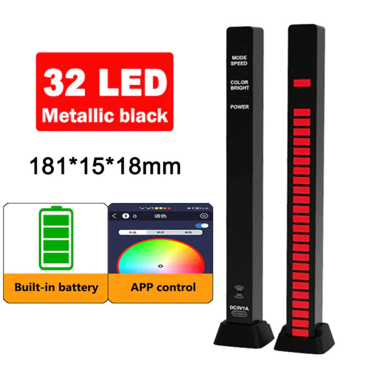 RGB Music Sound Control LED Lights App Control Pickup Light Rhythm Ambient Light for Car Tv Game Computer Desktop Decora Lights